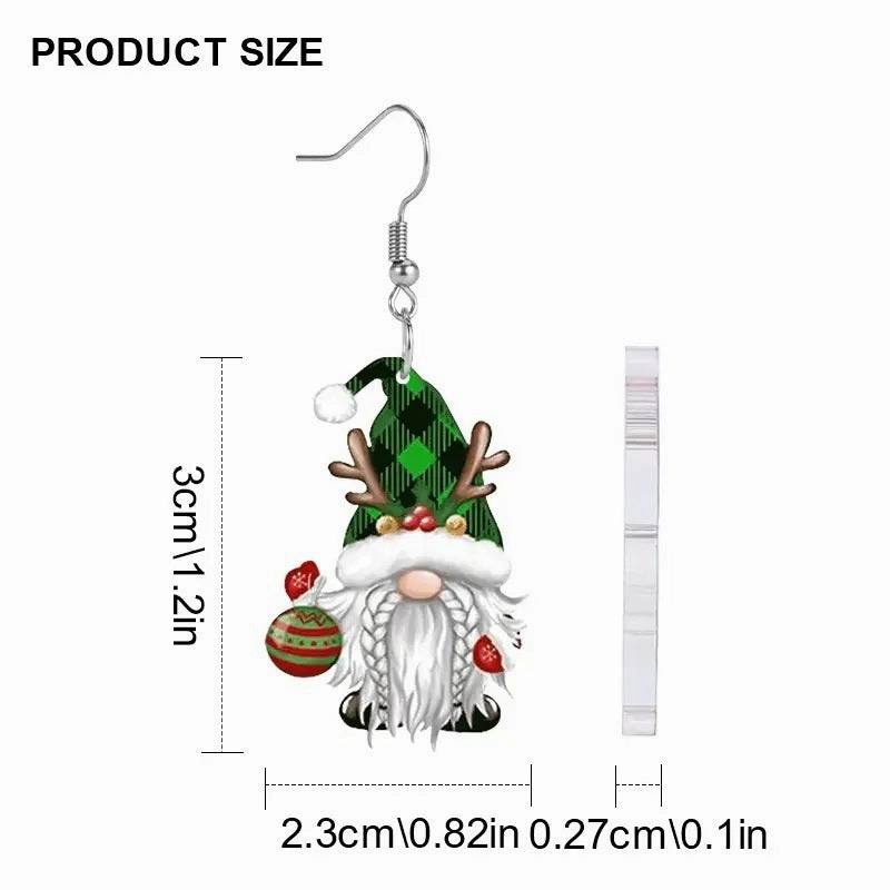Wholesale Christmas Elk Christmas Tree Dwarf Santa Claus Pendant Earrings