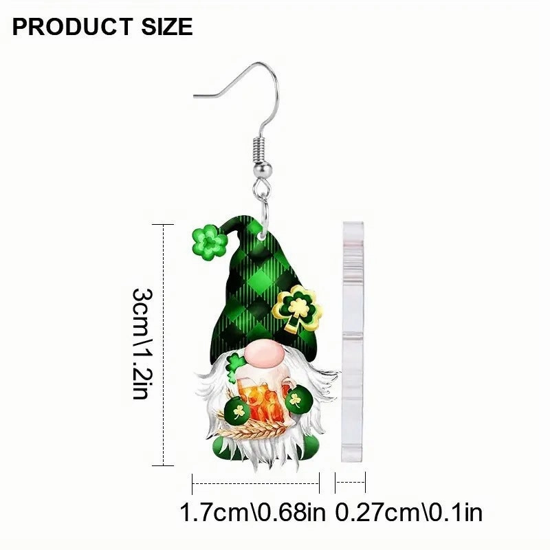 Wholesale Christmas Elk Christmas Tree Dwarf Santa Claus Pendant Earrings