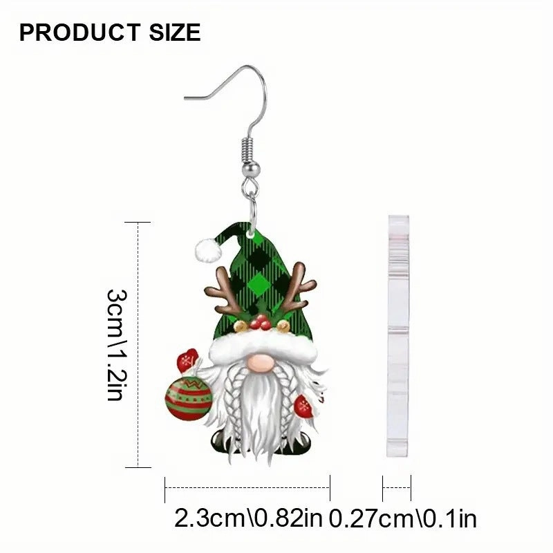 Wholesale Christmas Elk Christmas Tree Dwarf Santa Claus Pendant Earrings