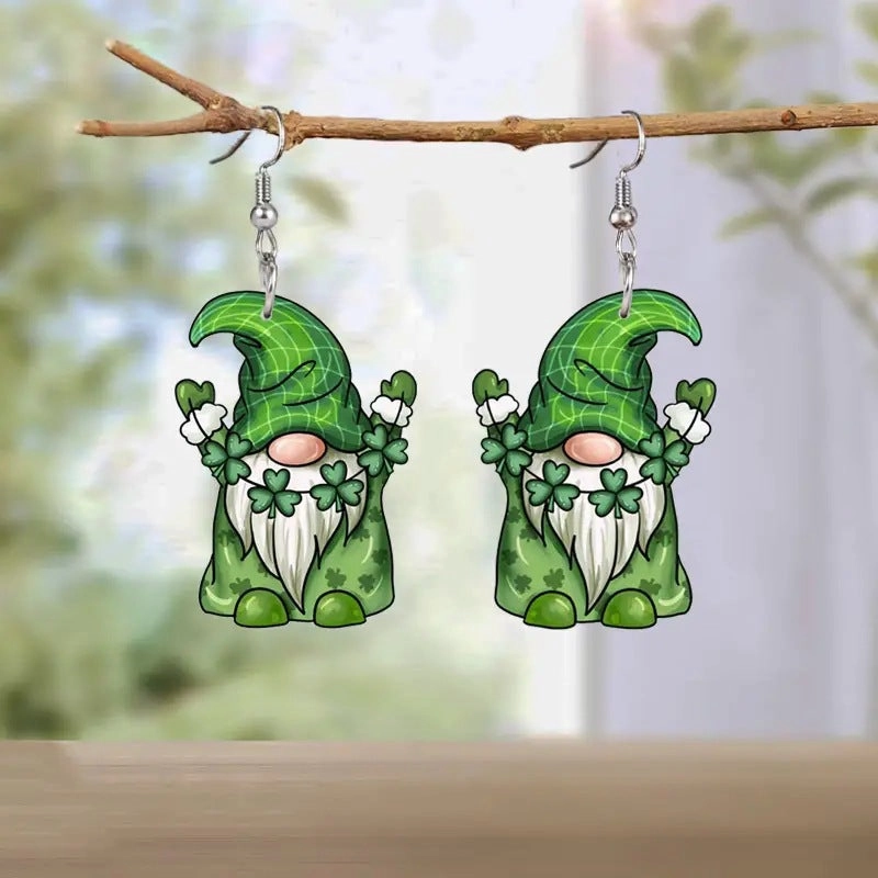 Wholesale Christmas Elk Christmas Tree Dwarf Santa Claus Pendant Earrings
