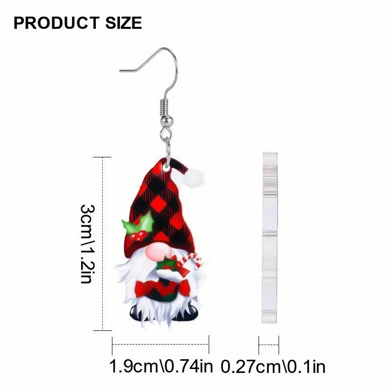 Wholesale Christmas Elk Christmas Tree Dwarf Santa Claus Pendant Earrings