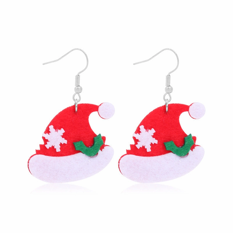 Wholesale Christmas Fabric Shining Christmas Tree Sunflower Earrings