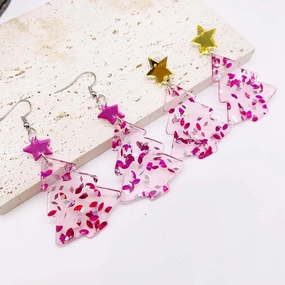 Wholesale Christmas five-pointed star acrylic earrings