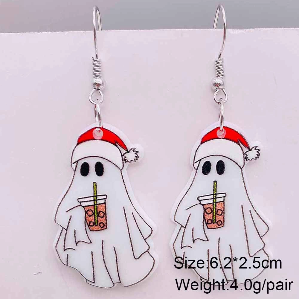 Wholesale Christmas Ghost Dog Acrylic Earrings