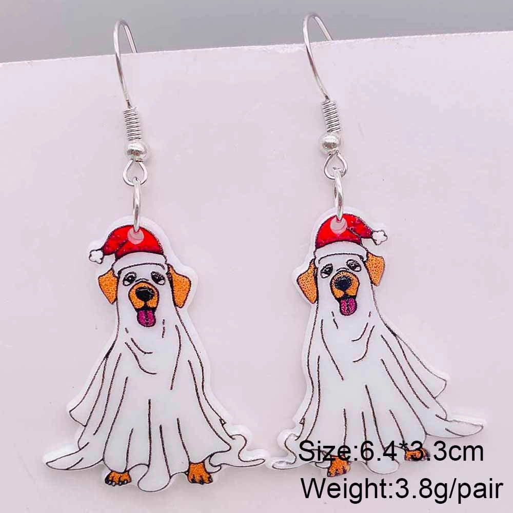 Wholesale Christmas Ghost Dog Acrylic Earrings