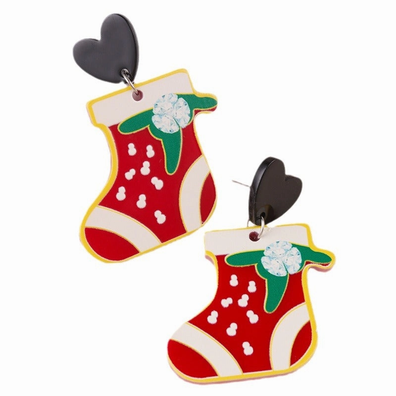 Wholesale Christmas Gift Socks Acrylic Earrings