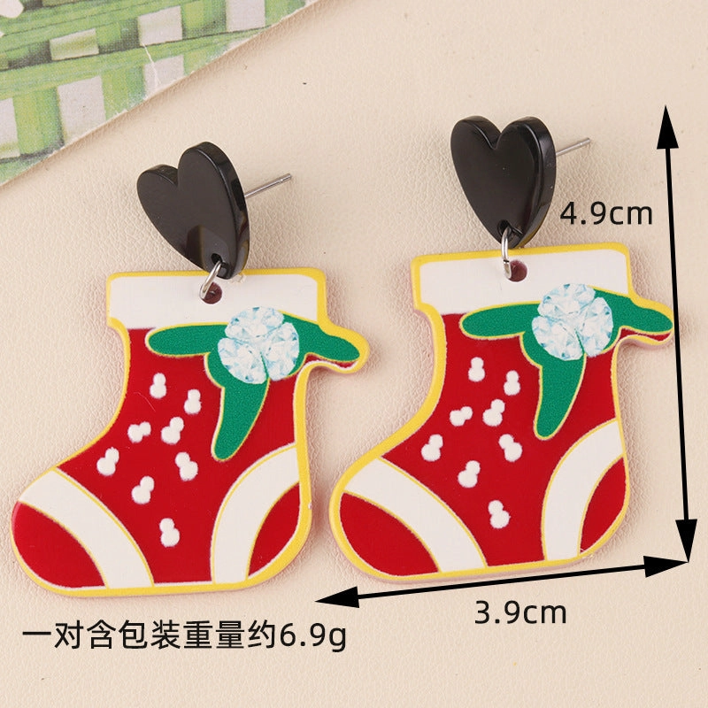 Wholesale Christmas Gift Socks Acrylic Earrings
