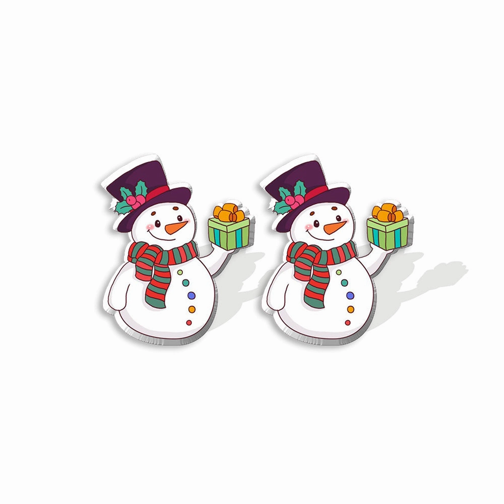 Wholesale Christmas Gingerbread Man Cane Santa Claus Snowman Resin Plastic Acrylic Earrings