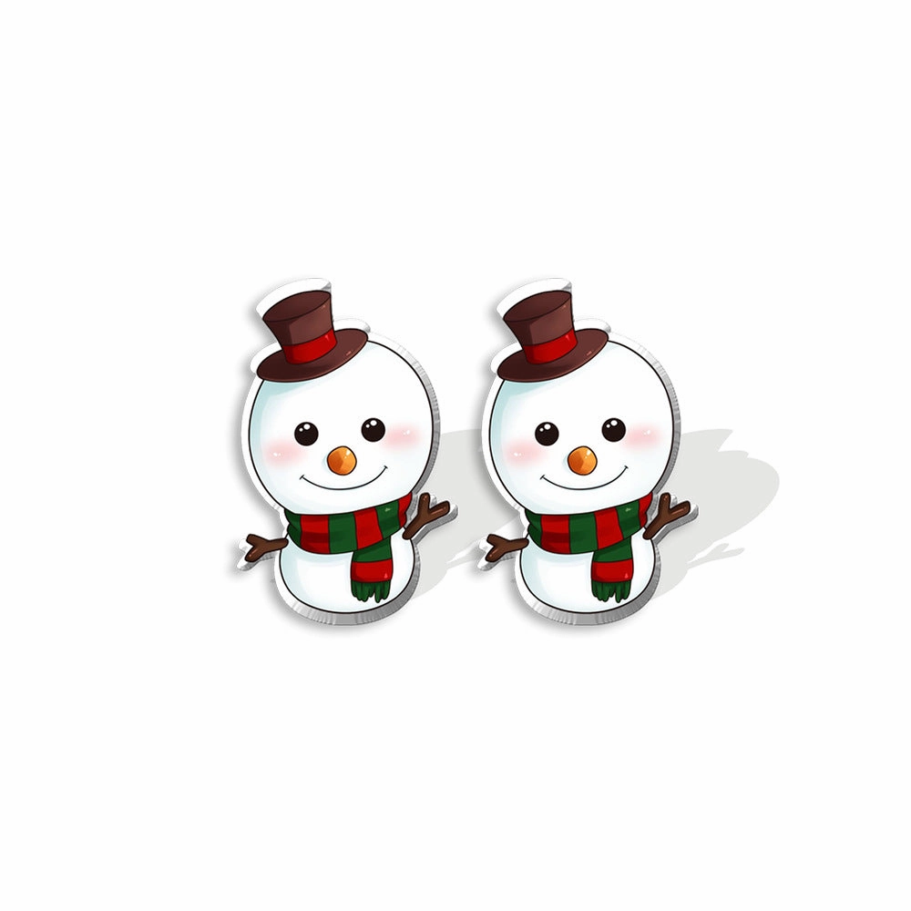 Wholesale Christmas Gingerbread Man Cane Santa Claus Snowman Resin Plastic Acrylic Earrings
