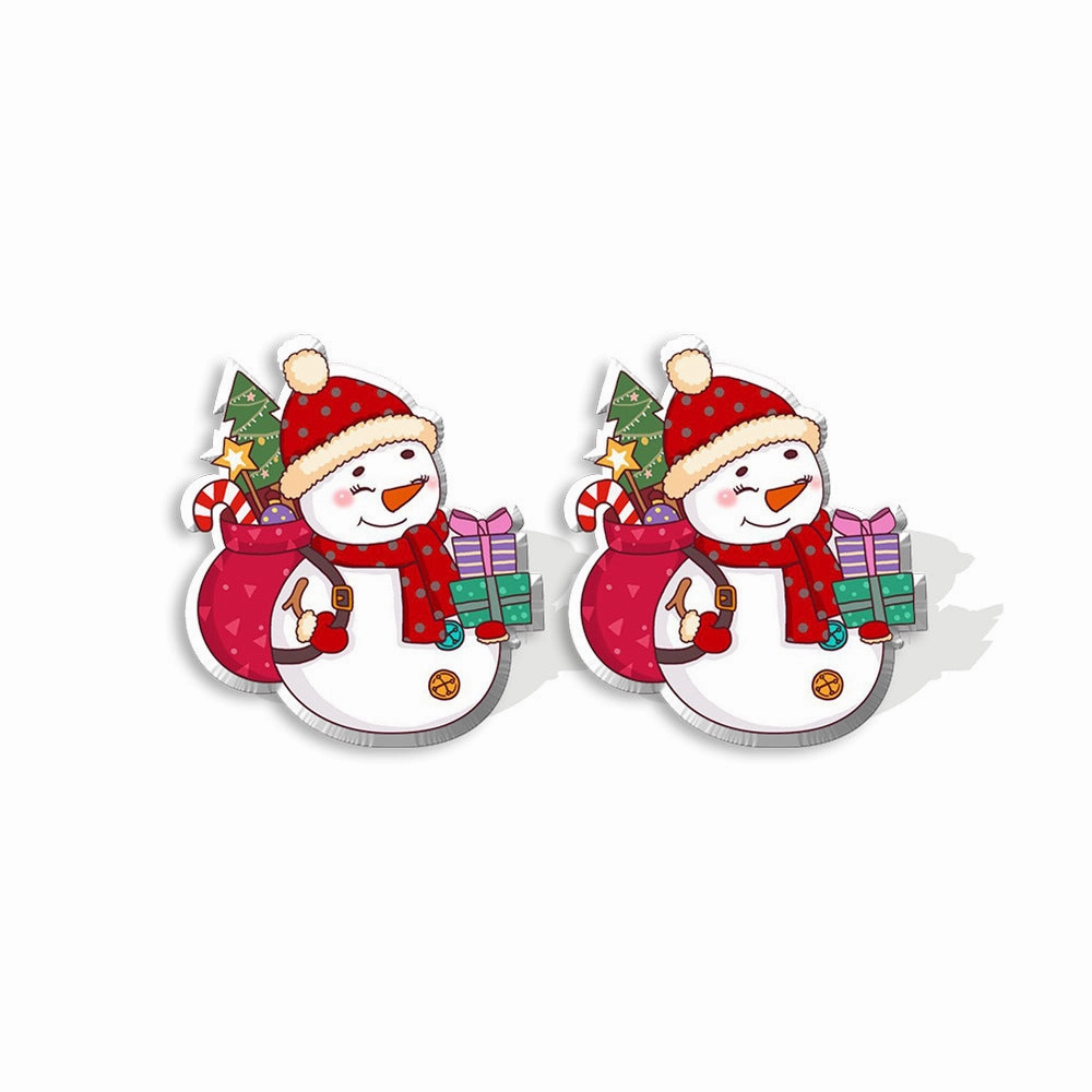Wholesale Christmas Gingerbread Man Cane Santa Claus Snowman Resin Plastic Acrylic Earrings
