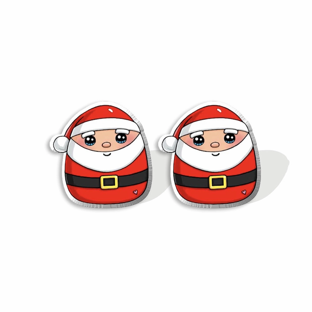Wholesale Christmas Gingerbread Man Cane Santa Claus Snowman Resin Plastic Acrylic Earrings