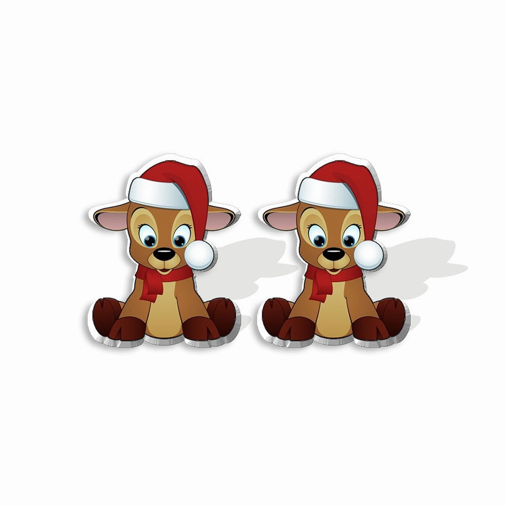 Wholesale Christmas Gingerbread Man Cane Santa Claus Snowman Resin Plastic Acrylic Earrings
