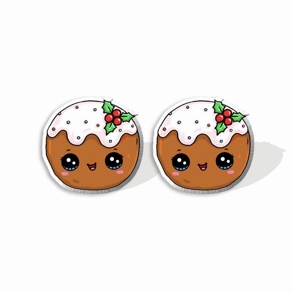 Wholesale Christmas Gingerbread Man Cane Santa Claus Snowman Resin Plastic Acrylic Earrings