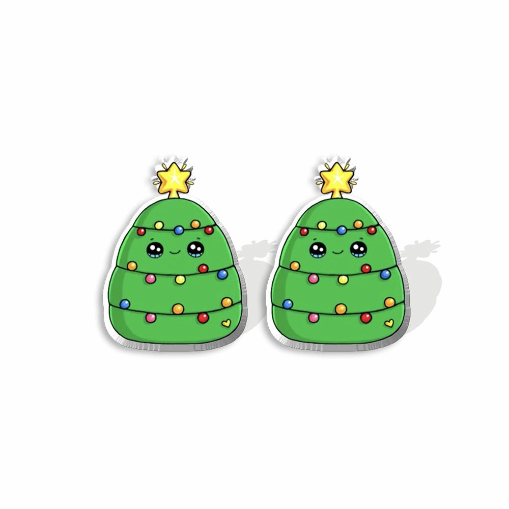 Wholesale Christmas Gingerbread Man Cane Santa Claus Snowman Resin Plastic Acrylic Earrings