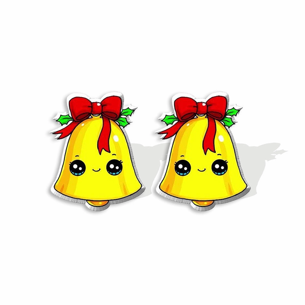 Wholesale Christmas Gingerbread Man Cane Santa Claus Snowman Resin Plastic Acrylic Earrings