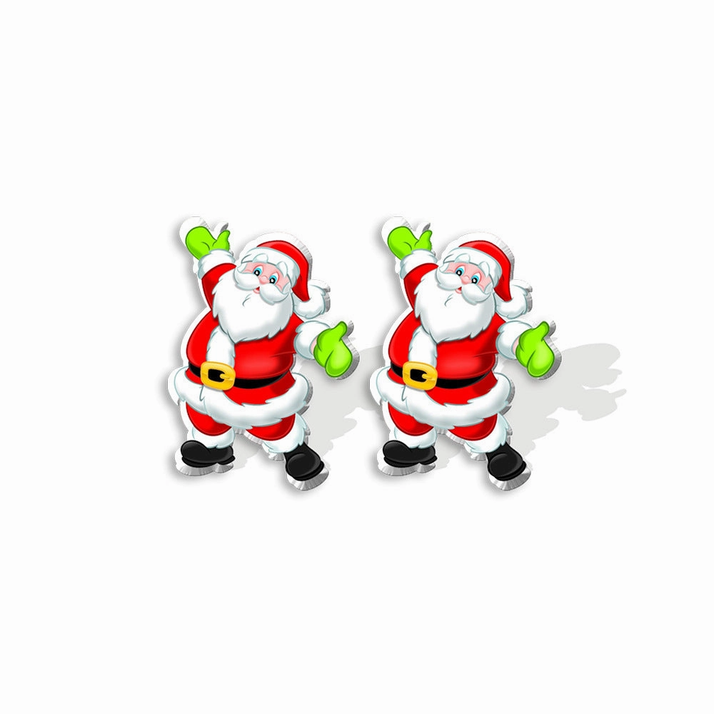 Wholesale Christmas Gingerbread Man Cane Santa Claus Snowman Resin Plastic Acrylic Earrings