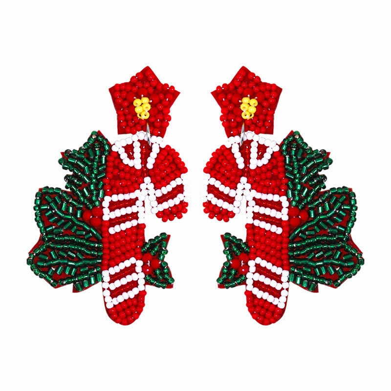 Wholesale Christmas Handmade Rice Bead Earrings