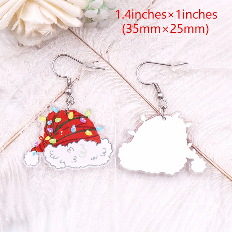 Wholesale Christmas Hat Earrings Acrylic Earrings