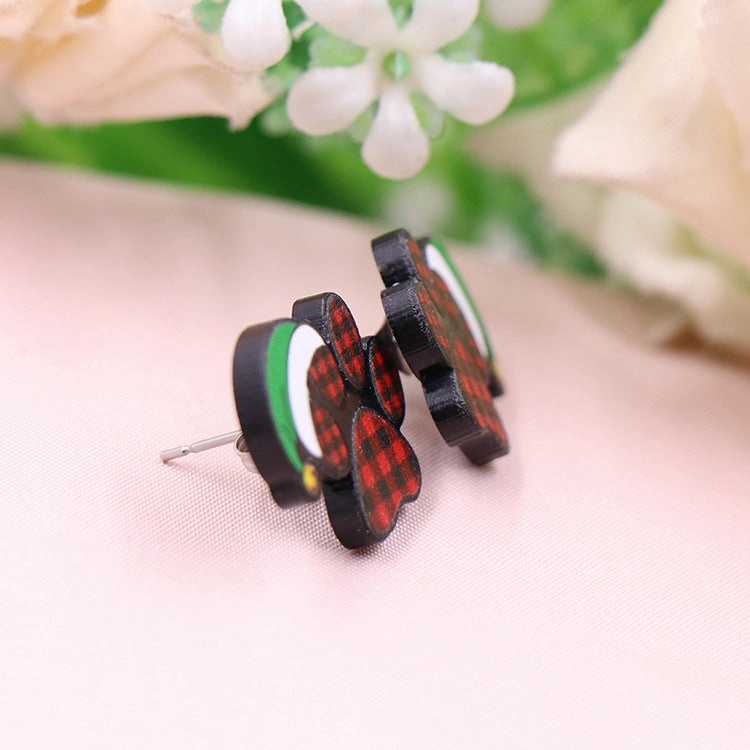 Wholesale Christmas Hat Love Cat Claw Acrylic Earrings