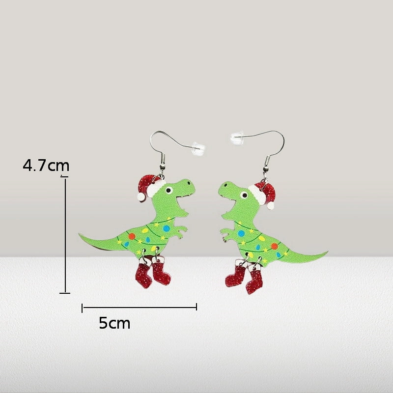 Wholesale Christmas Hen Cow Cow Animal Earrings