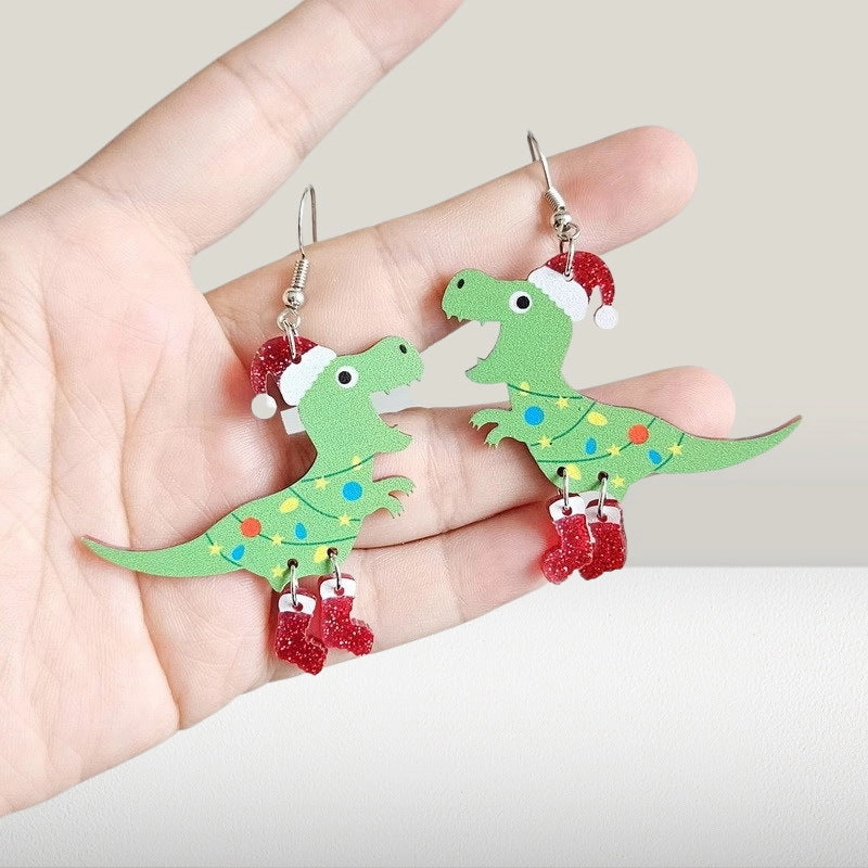 Wholesale Christmas Hen Cow Cow Animal Earrings