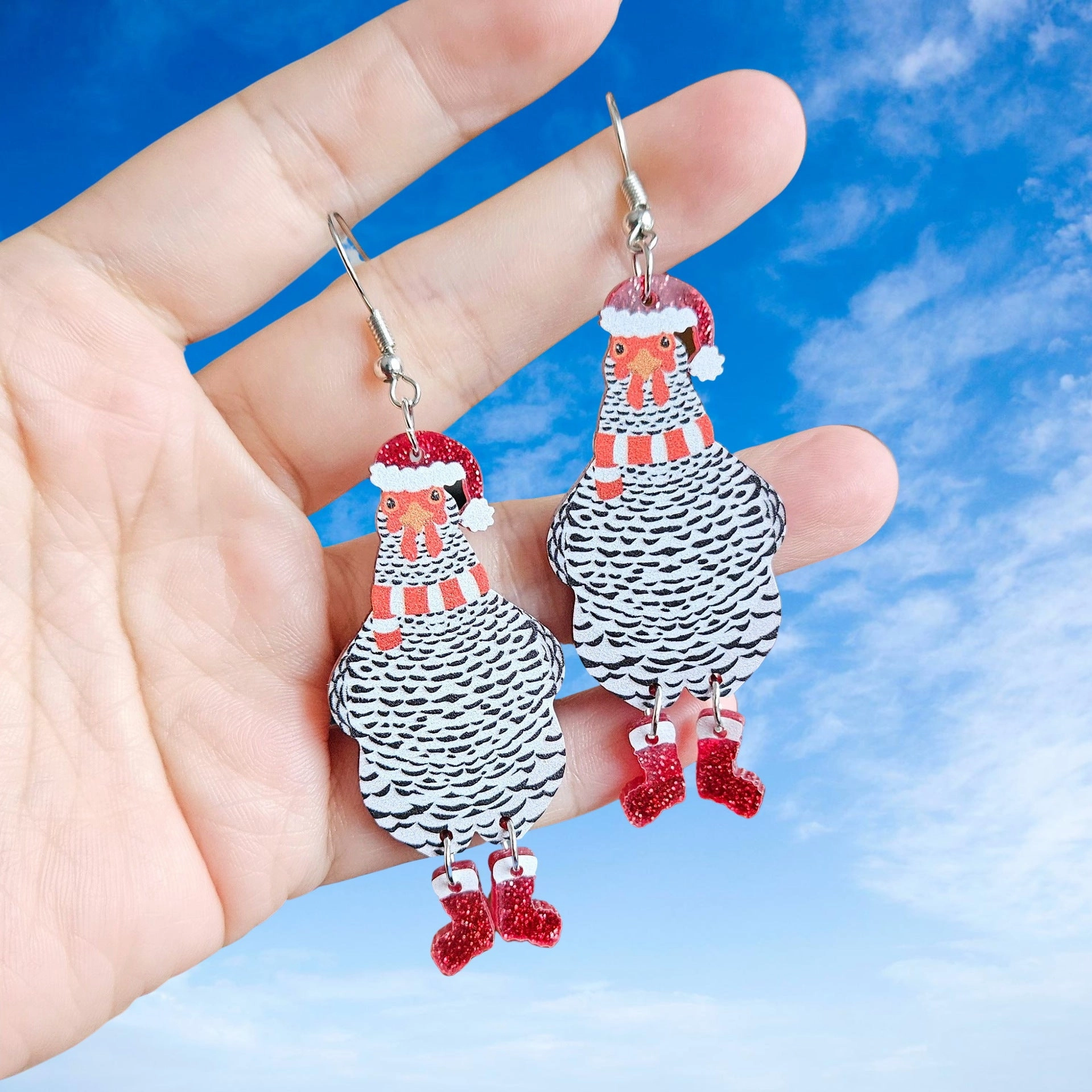 Wholesale Christmas Hen Cow Cow Animal Earrings