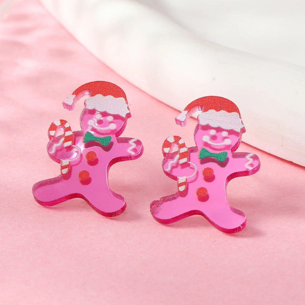 Wholesale Christmas High-end Full Diamond Christmas Tree Lights Snowman Earrings