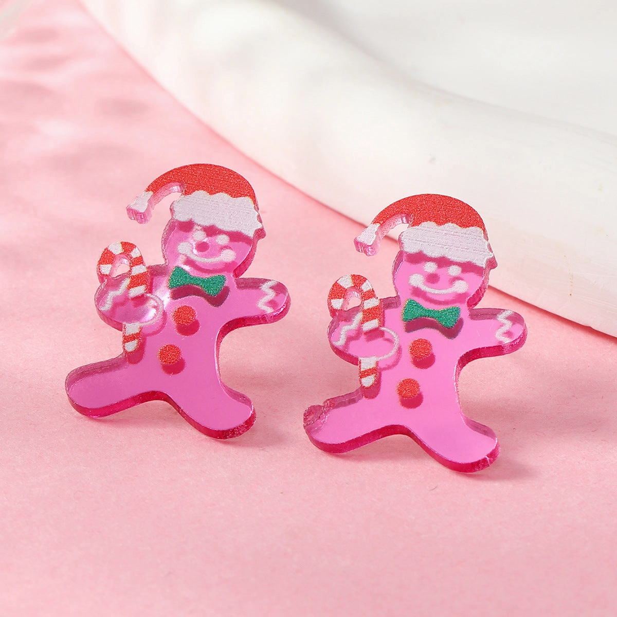 Wholesale Christmas High-end Full Diamond Christmas Tree Lights Snowman Earrings