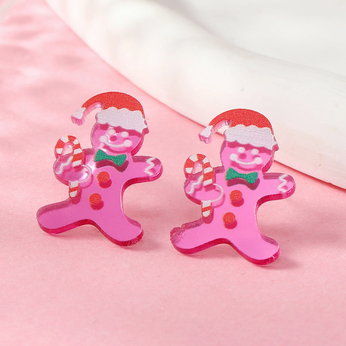 Wholesale Christmas High-end Full Diamond Christmas Tree Lights Snowman Earrings