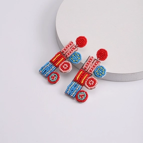 Wholesale Christmas HOHOHO Handmade Rice Bead Earrings