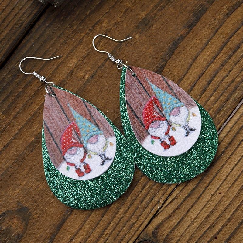 Wholesale Christmas Leather Earrings