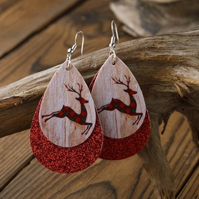 Wholesale Christmas Leather Earrings