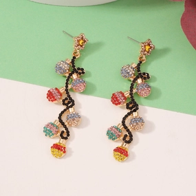 Wholesale Christmas Lights with Diamond and Zinc Alloy Earrings