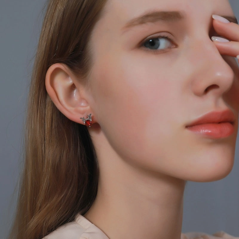 Wholesale Christmas Little Elk Alloy Stud Earrings