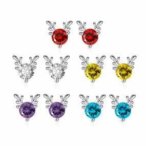 Wholesale Christmas Little Elk Alloy Stud Earrings