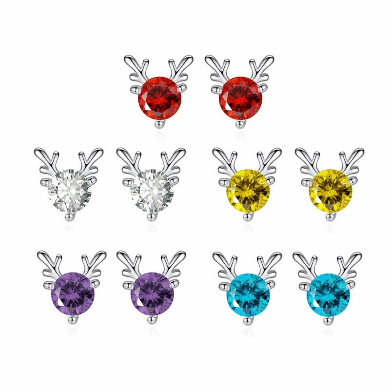 Wholesale Christmas Little Elk Alloy Stud Earrings