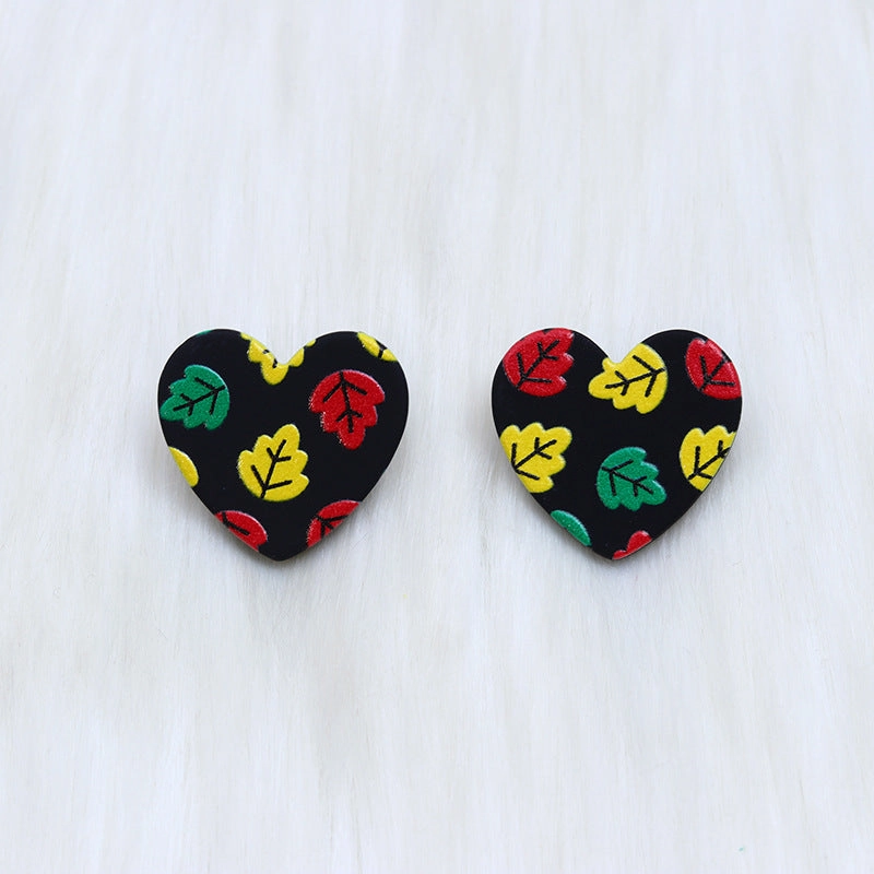 Wholesale Christmas Love Shape Snowflake Leopard Star Acrylic Earrings