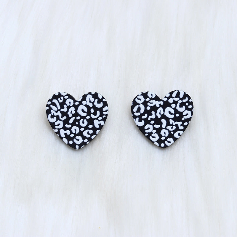Wholesale Christmas Love Shape Snowflake Leopard Star Acrylic Earrings