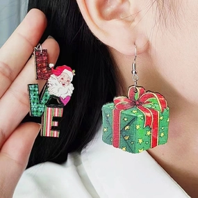 Wholesale Christmas LOVE Teardrop Earrings
