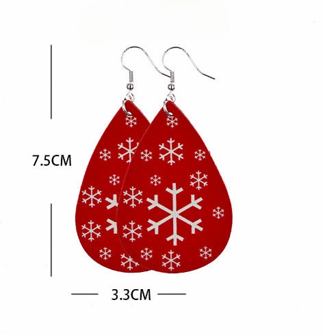 Wholesale Christmas Luminous Leather Drop Earrings
