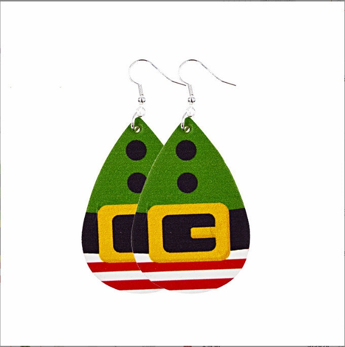 Wholesale Christmas Luminous Leather Drop Earrings