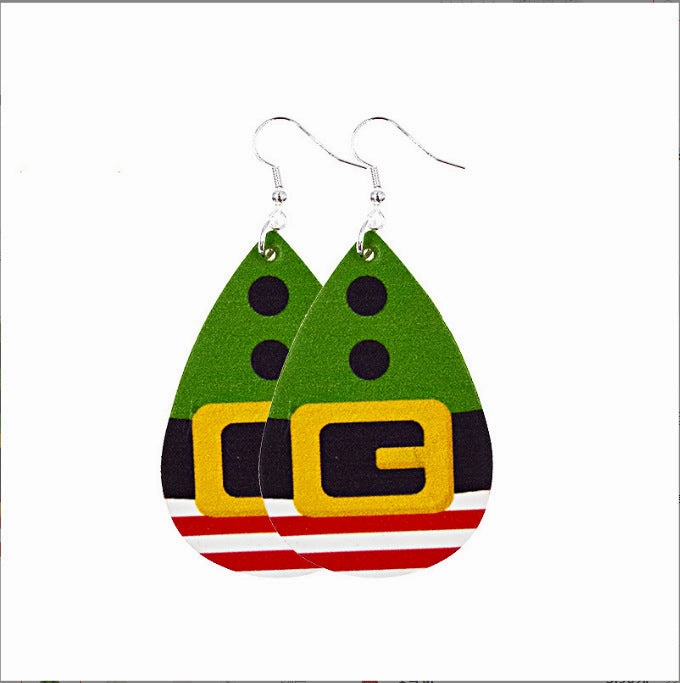 Wholesale Christmas Luminous Leather Drop Earrings