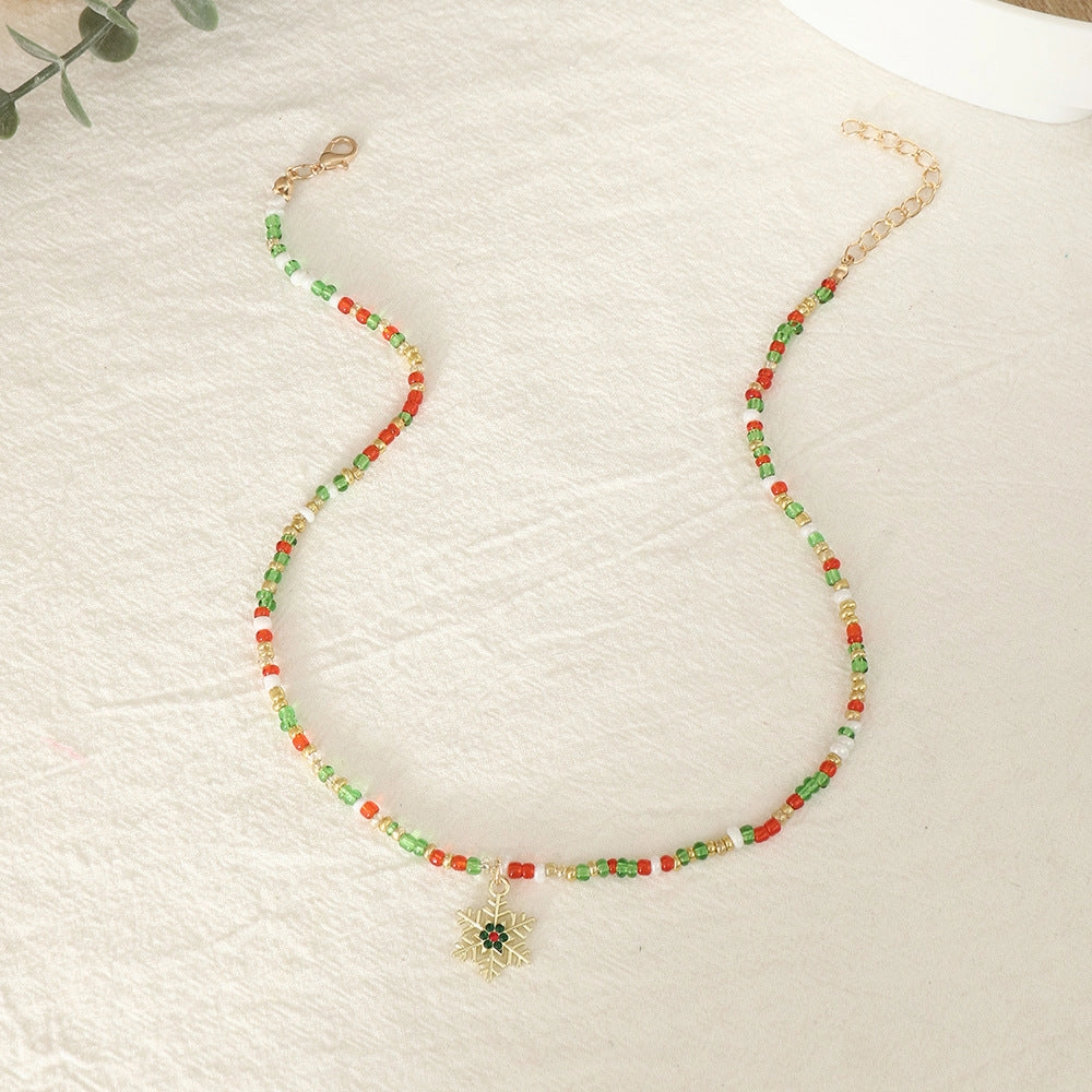 Wholesale Christmas Metal Snowflake Necklaces