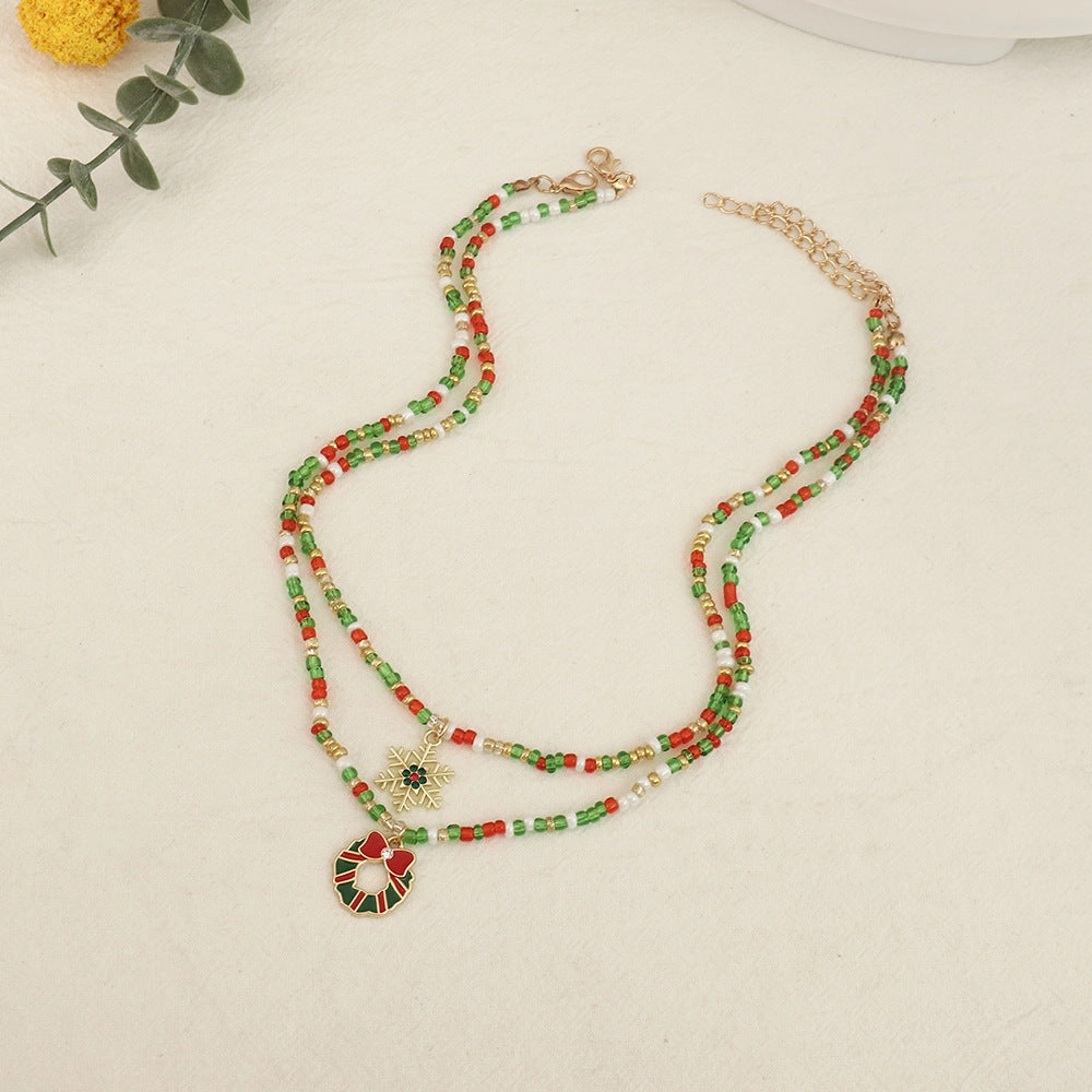 Wholesale Christmas Metal Snowflake Necklaces