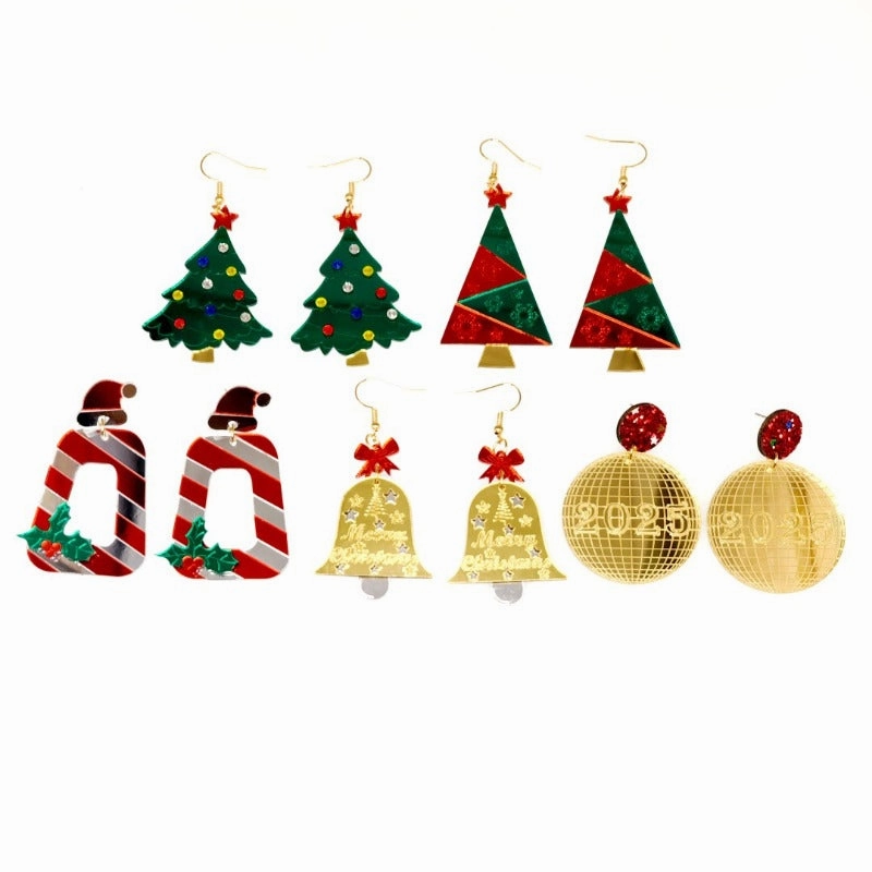 Wholesale Christmas Mirror Acrylic Sheet New Year Earrings