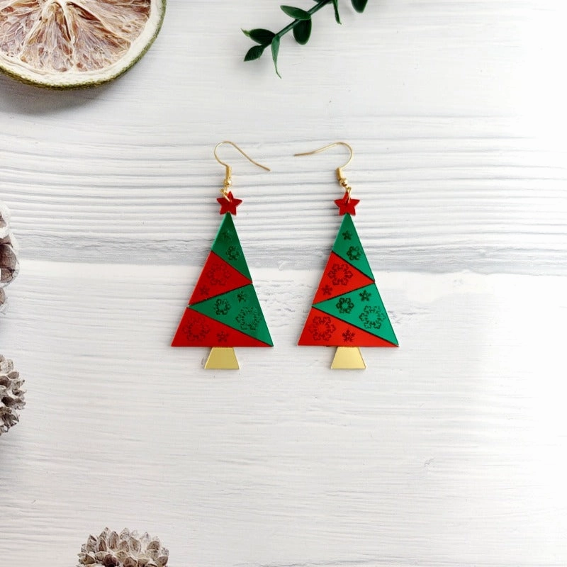 Wholesale Christmas Mirror Acrylic Sheet New Year Earrings