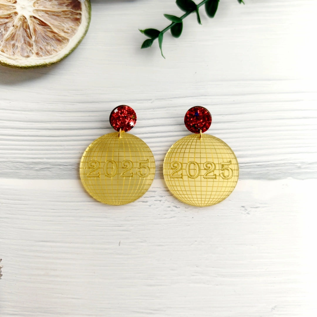 Wholesale Christmas Mirror Acrylic Sheet New Year Earrings