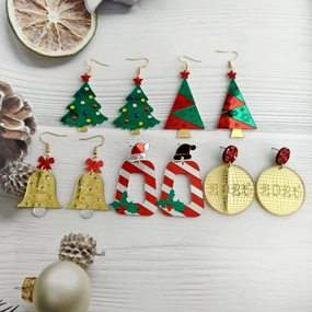 Wholesale Christmas Mirror Acrylic Sheet New Year Earrings