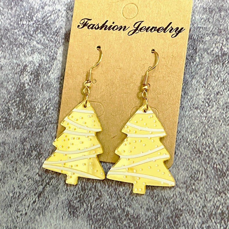 Wholesale Christmas Mirrored Acrylic Snowflake Polka Dot Cut Earrings