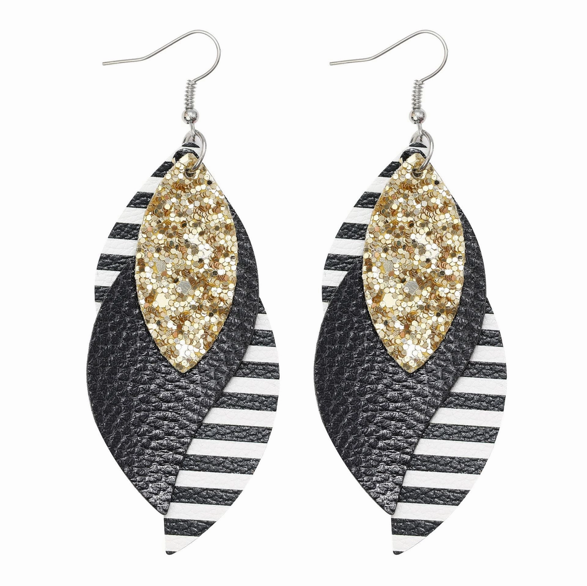 Wholesale Christmas Multi-layered Red Plaid Sequin Earrings